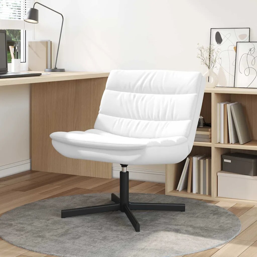 vidaXL Въртящ се стол Бяло 63 x 75 x 76 см Изкуствена