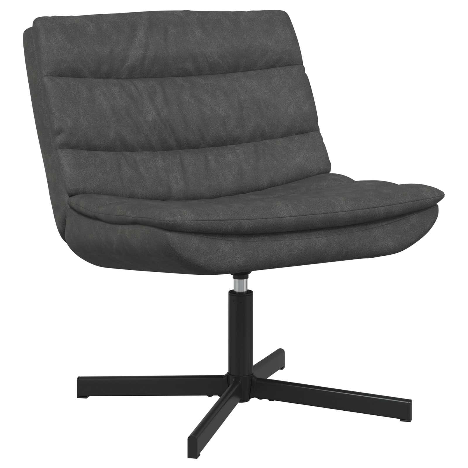 vidaXL Въртящ се стол Черно 63 x 75 x 76 см Антично PU