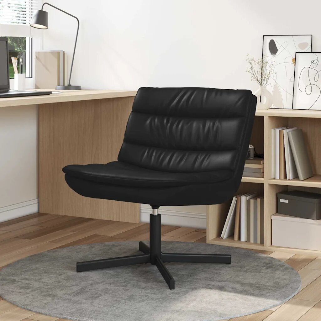 vidaXL Въртящ се стол Черно 63 x 75 x 76 см Изкуствена