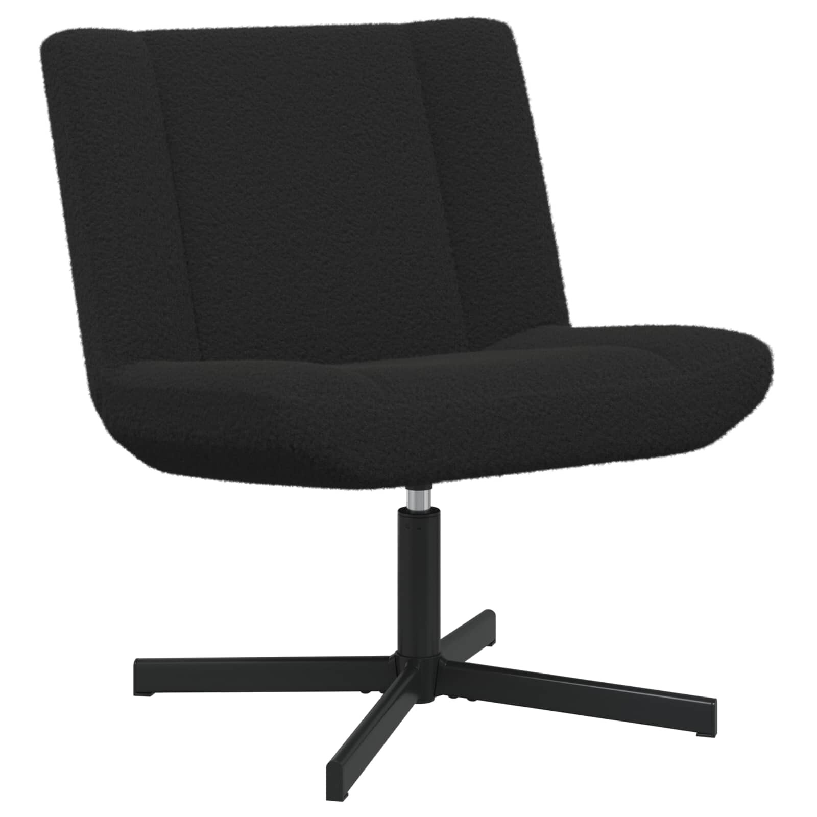 vidaXL Въртящ се стол Черно 63 x 75 x 76 см Овча