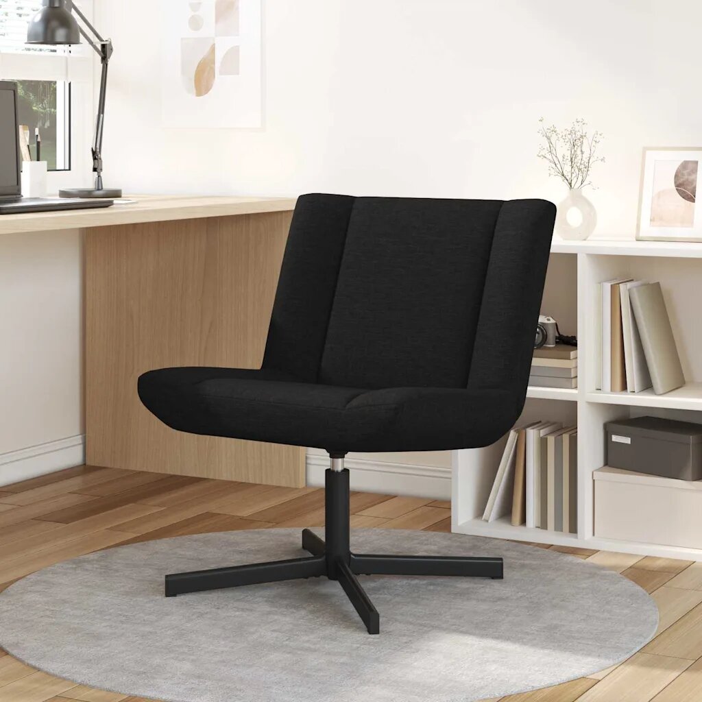 vidaXL Въртящ се стол Черно 63 x 75 x 76 см текстил