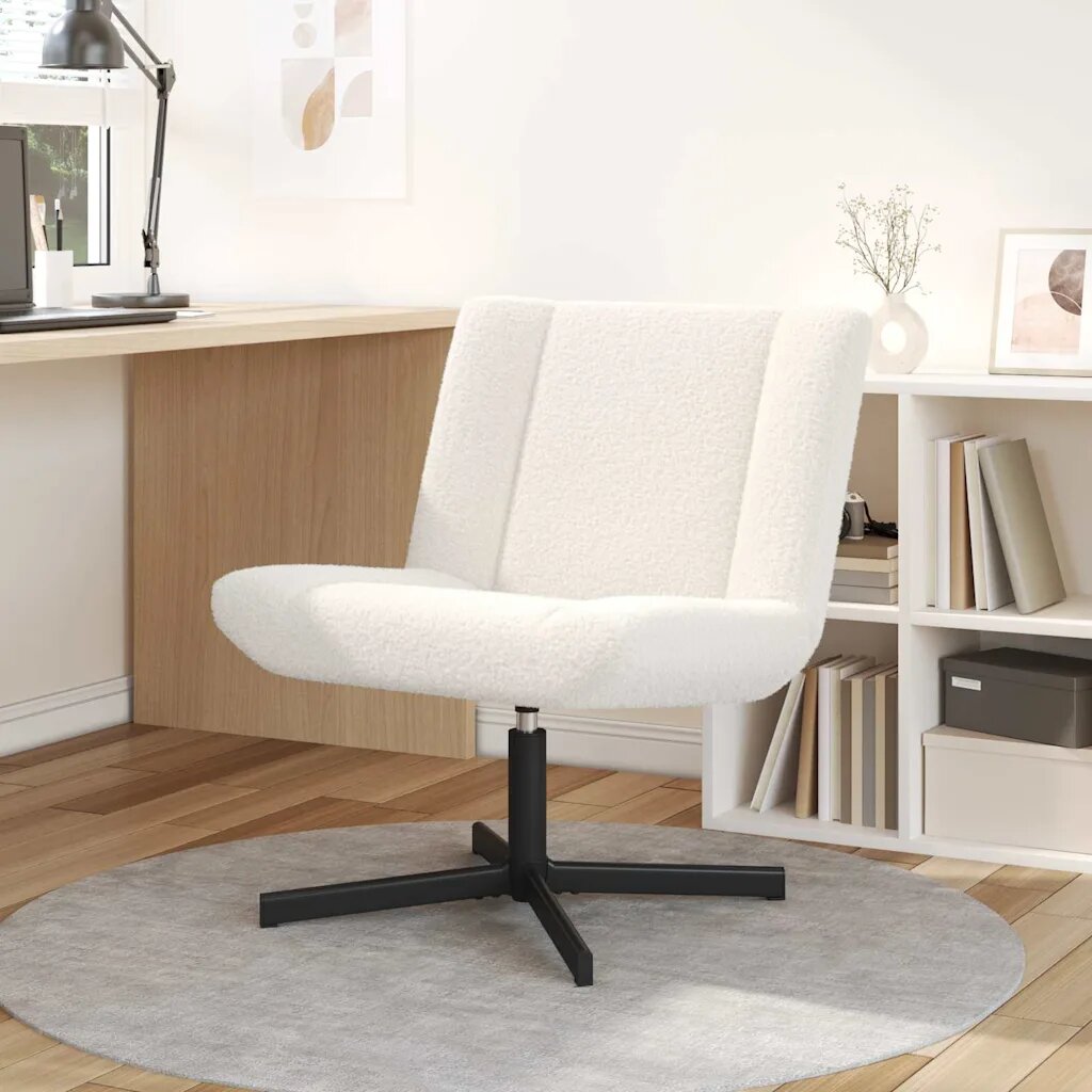 vidaXL Въртящ се стол Крем 63 x 75 x 76 см Овча