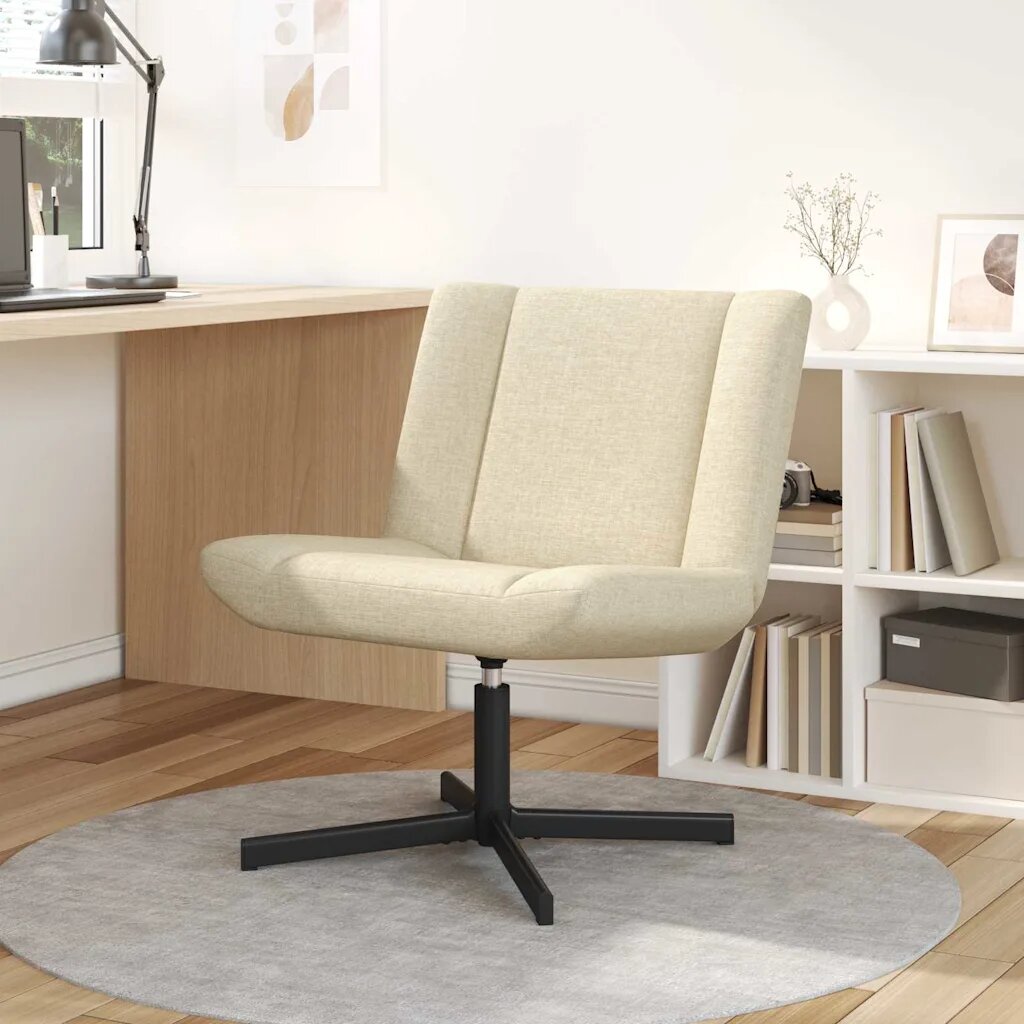 vidaXL Въртящ се стол Кремаво 63 x 75 x 76 см текстил