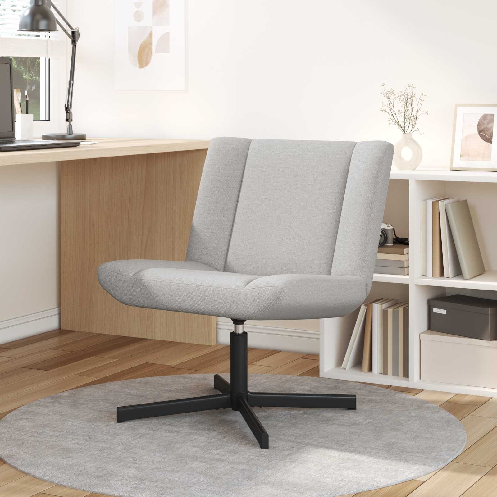 vidaXL Въртящ се стол Облачно сиво 63 x 75 x 76 см текстил