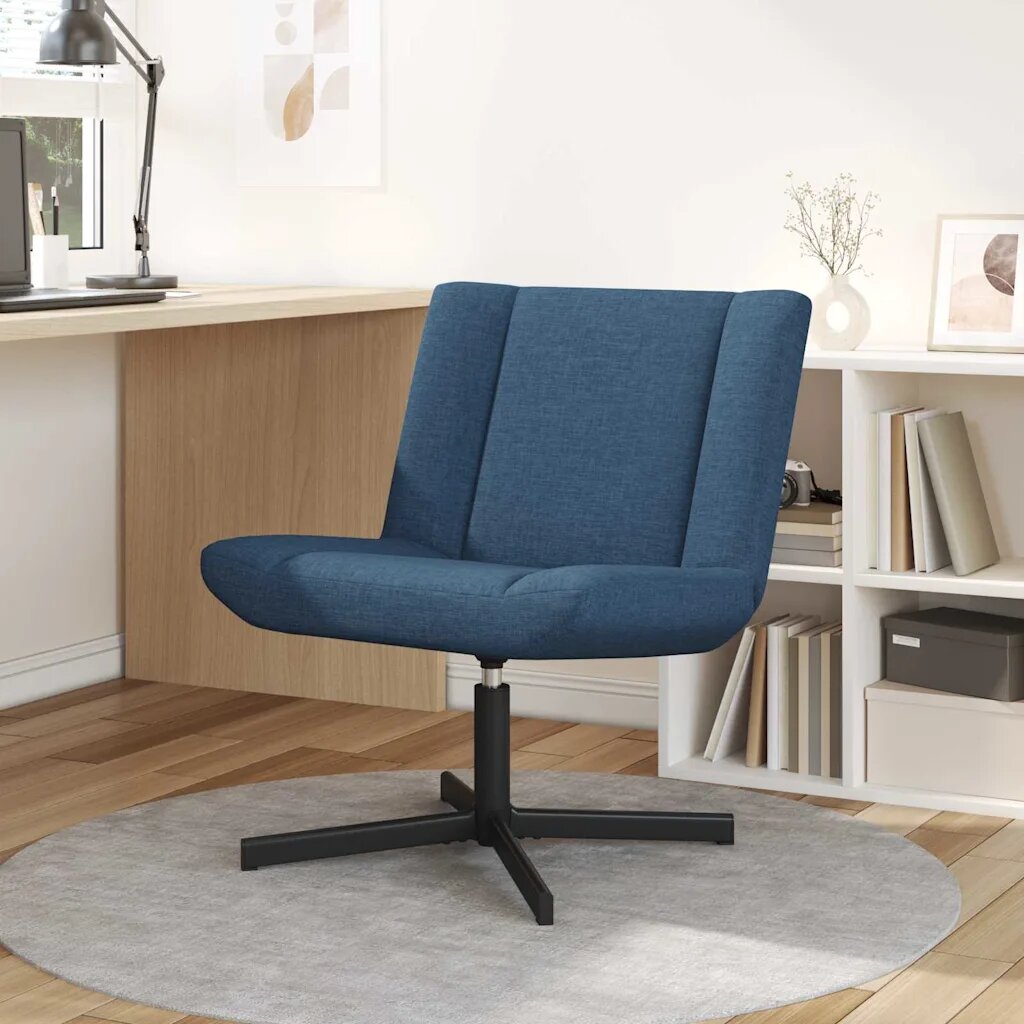vidaXL Въртящ се стол Синьо 63 x 75 x 76 см текстил