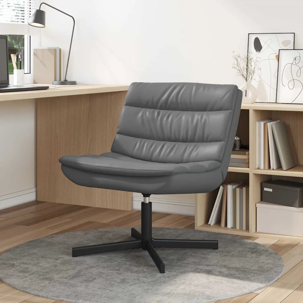 vidaXL Въртящ се стол Сив 63 x 75 x 76 см Изкуствена
