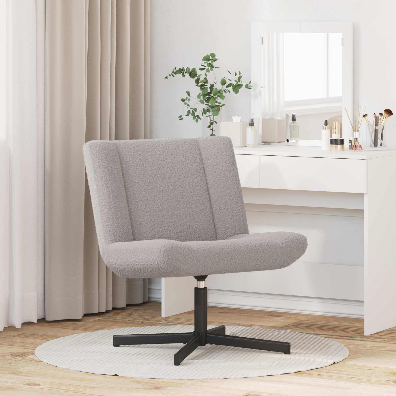 vidaXL Въртящ се стол Светлосиво 63 x 75 x 76 см Овча
