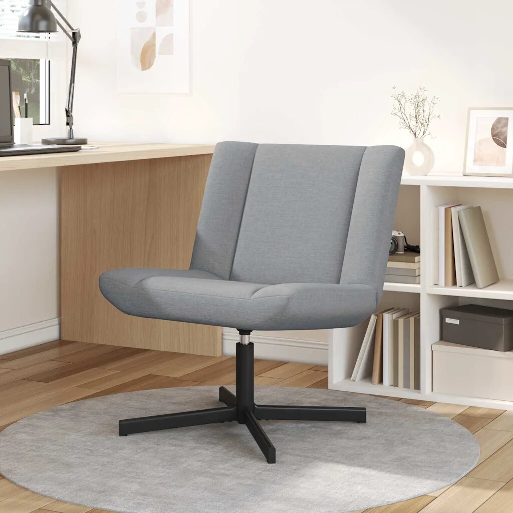 vidaXL Въртящ се стол Светлосиво 63 x 75 x 76 см текстил