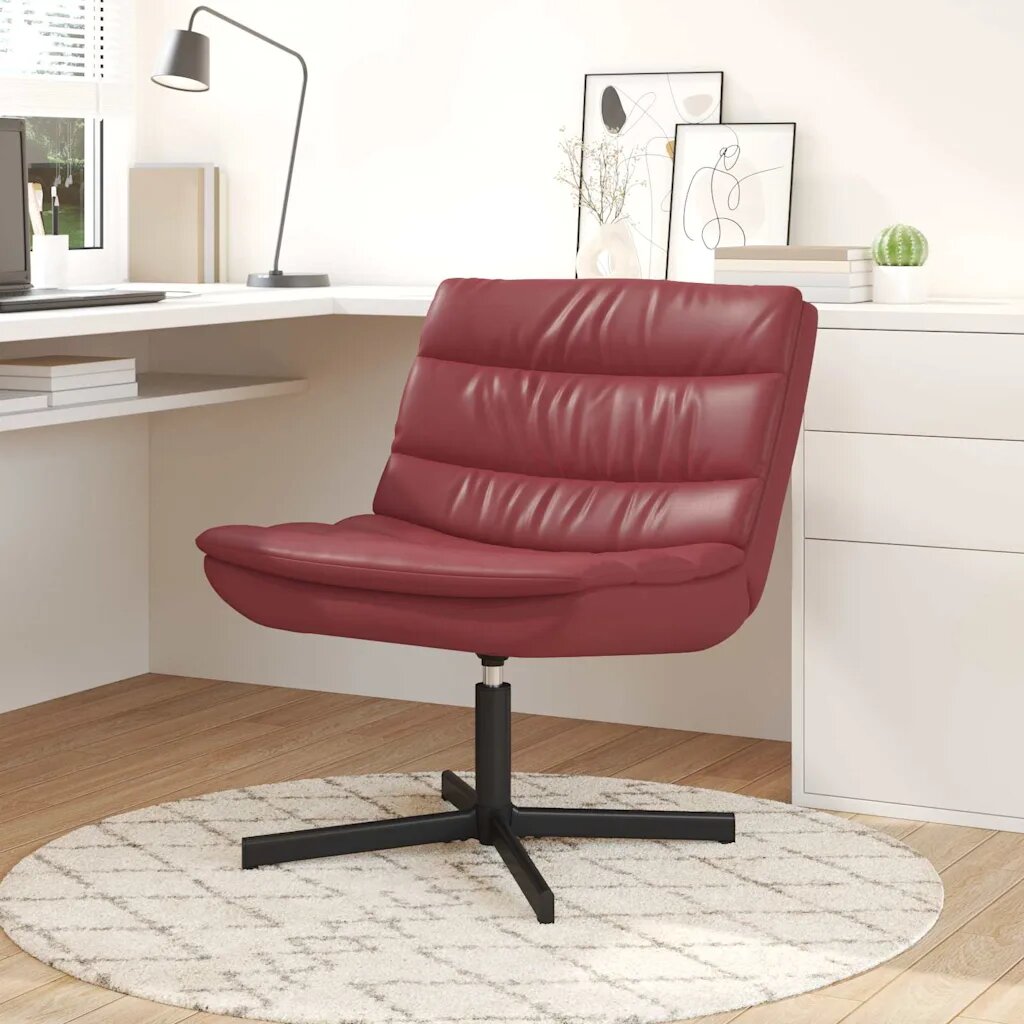 vidaXL Въртящ се стол Виненочервен 63 x 75 x 76 см Изкуствена