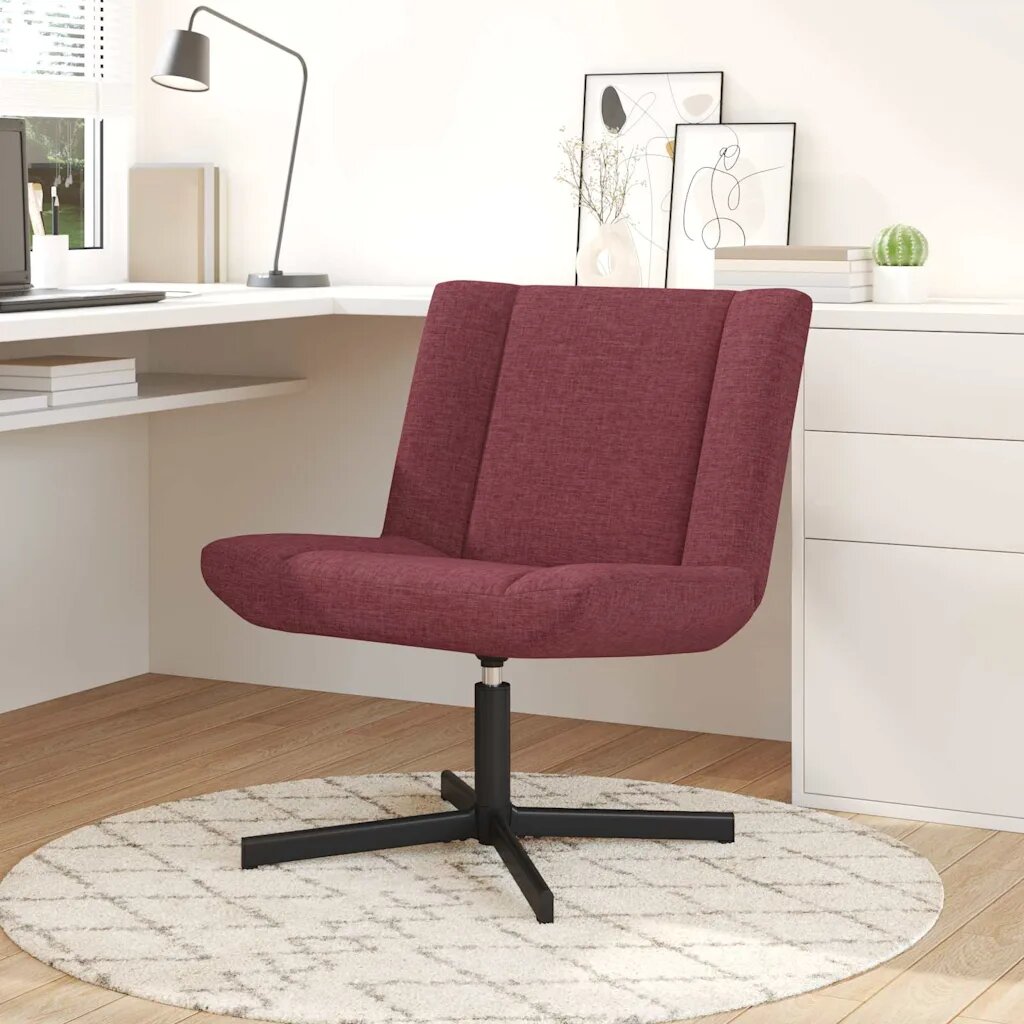 vidaXL Въртящ се стол Виненочервен 63 x 75 x 76 см текстил