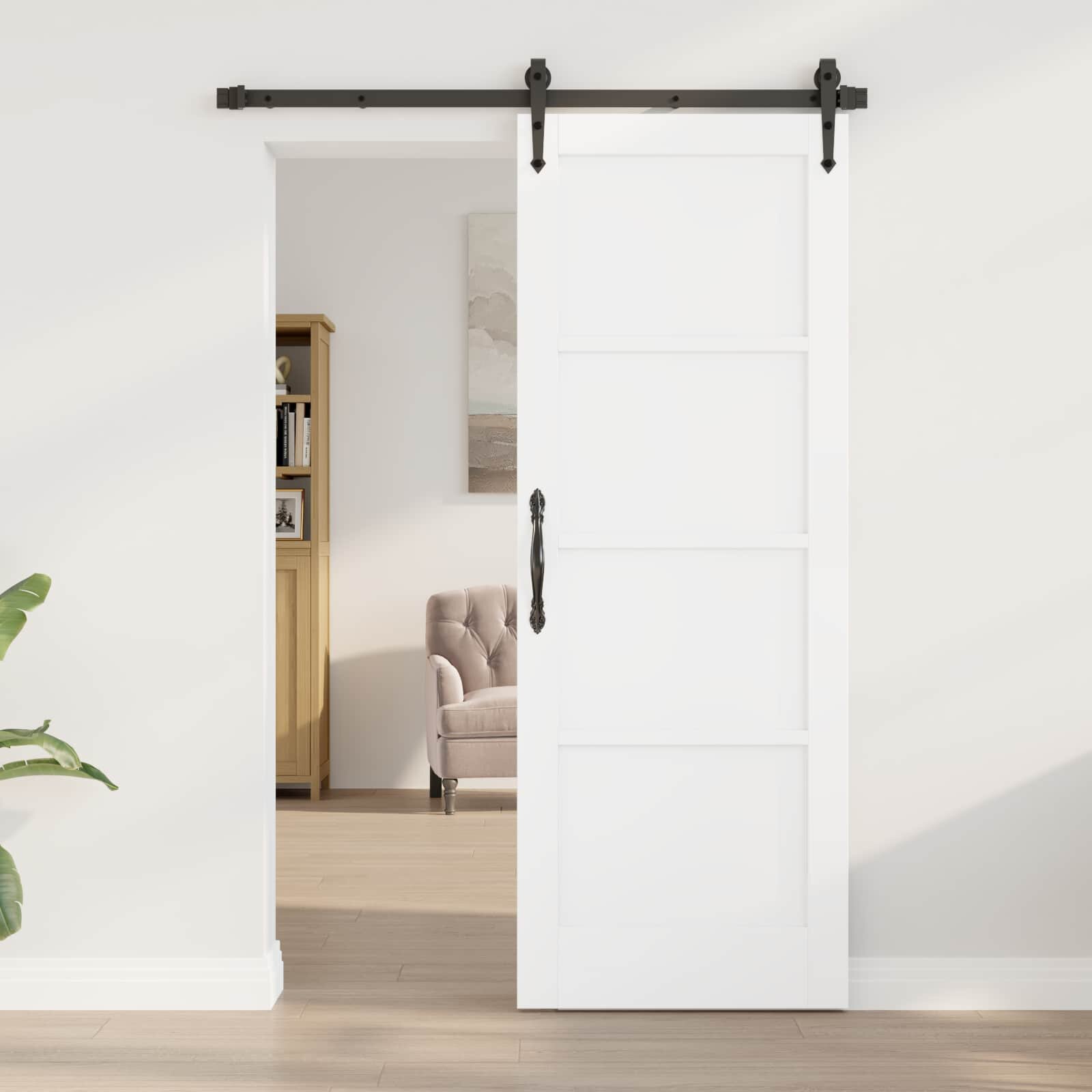 vidaXL Вътрешна врата 735 x 1985 см Шперплат Бяло