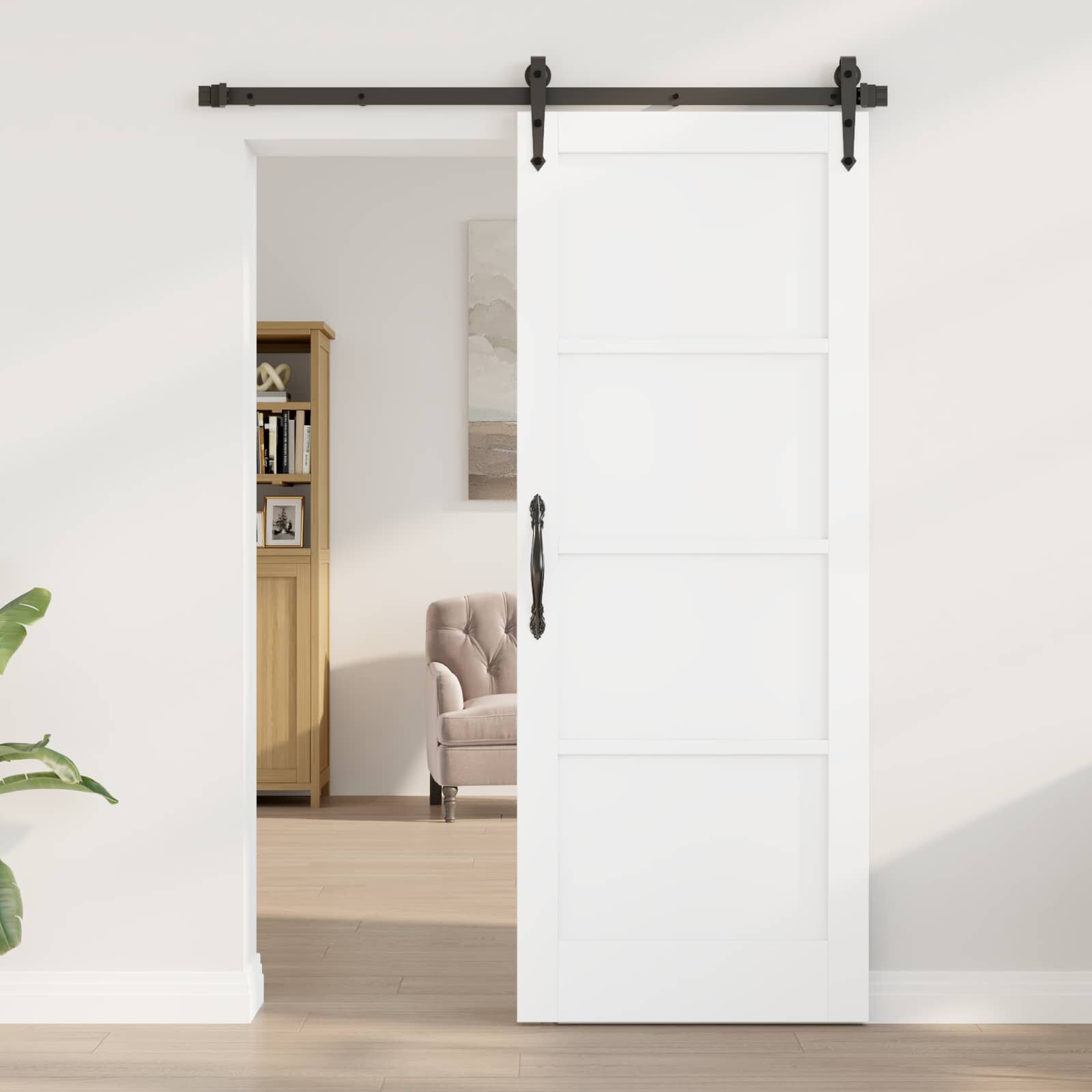 vidaXL Вътрешна врата 78 x 202 см Шперплат Бяло