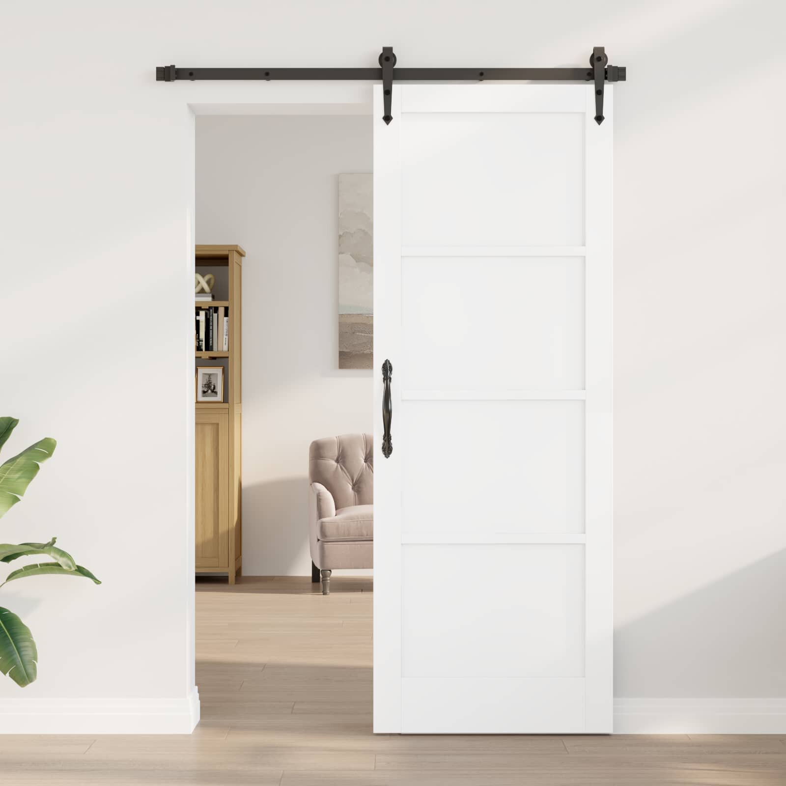 vidaXL Вътрешна врата 78 x 211 см Шперплат Бяло