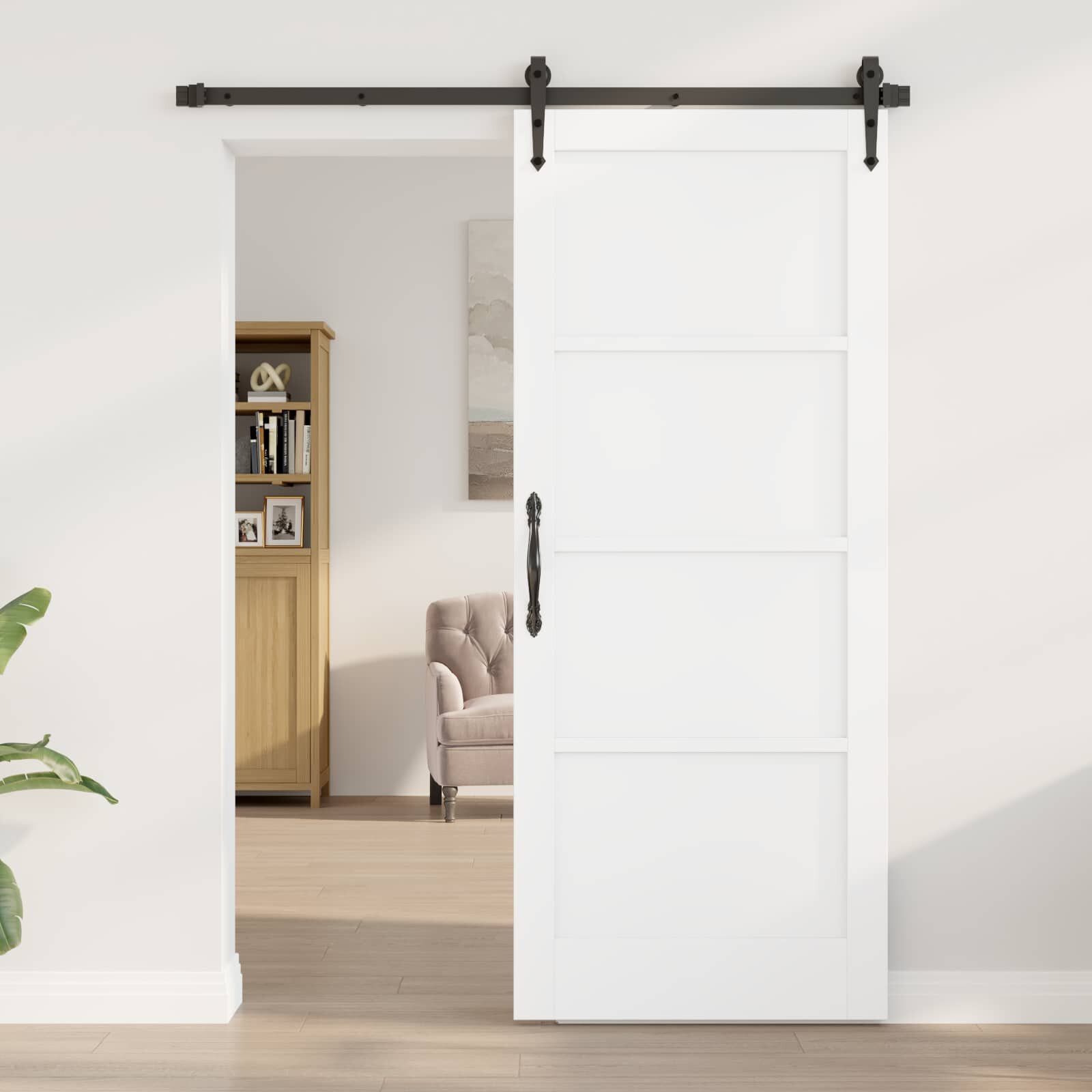 vidaXL Вътрешна врата 83 x 202 см Шперплат Бяло