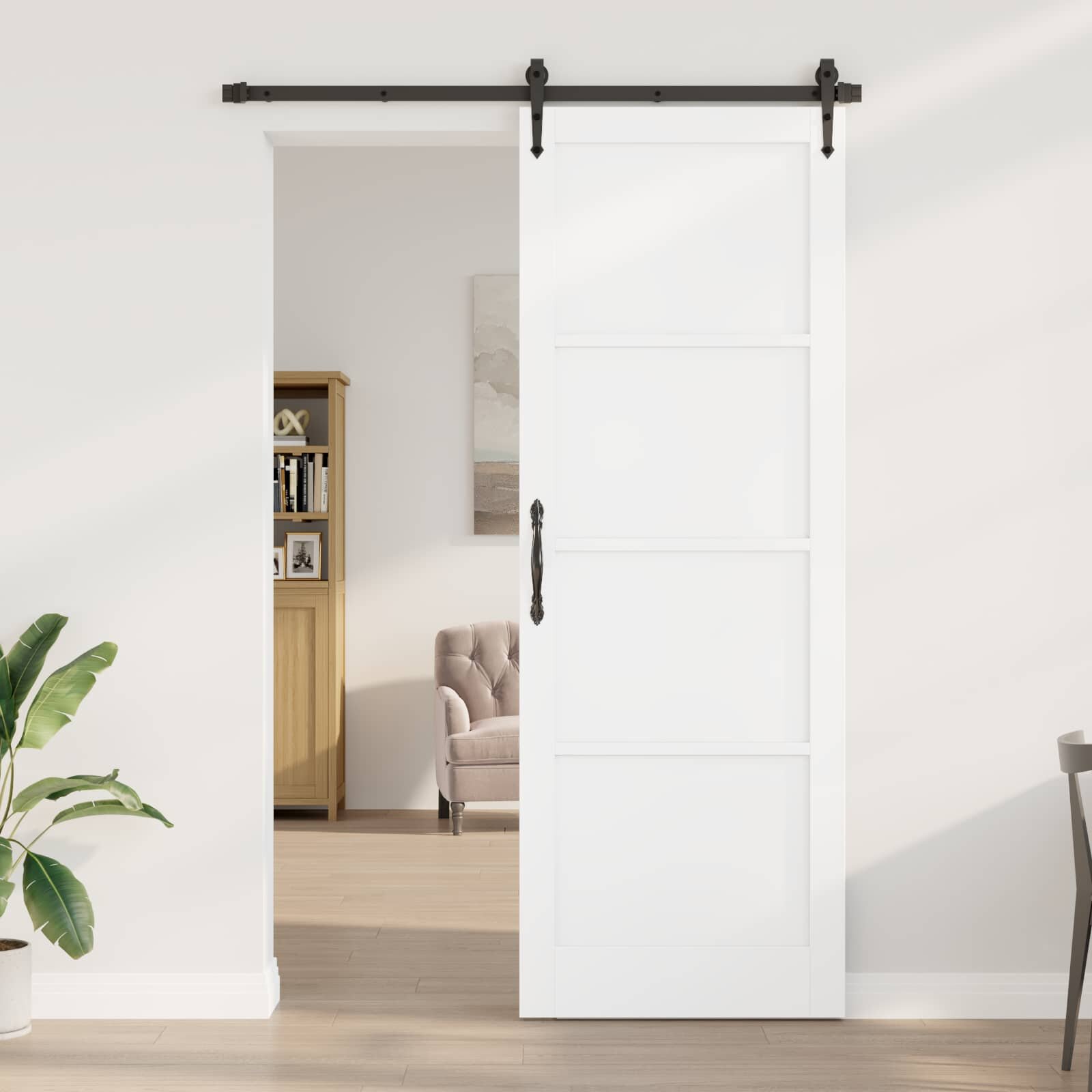 vidaXL Вътрешна врата 83 x 232 см Шперплат Бяло