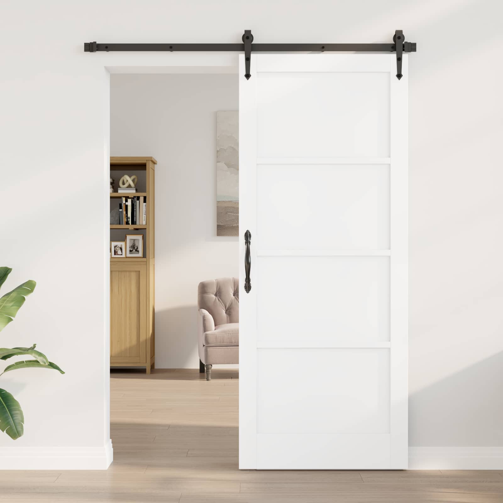 vidaXL Вътрешна врата 86 x 211 см Шперплат Бяло