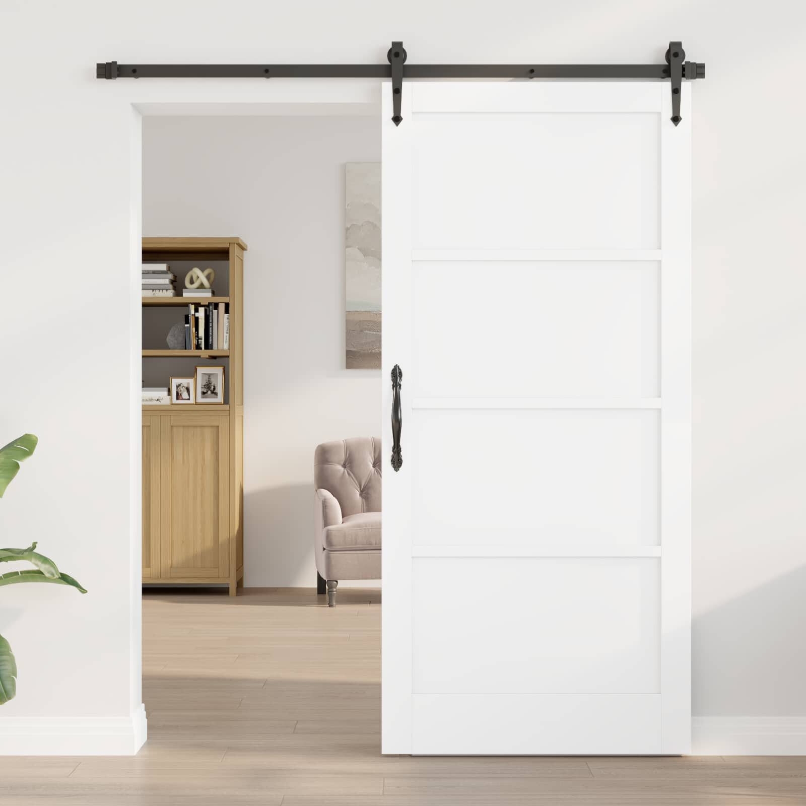 vidaXL Вътрешна врата 93 x 202 см Шперплат Бяло