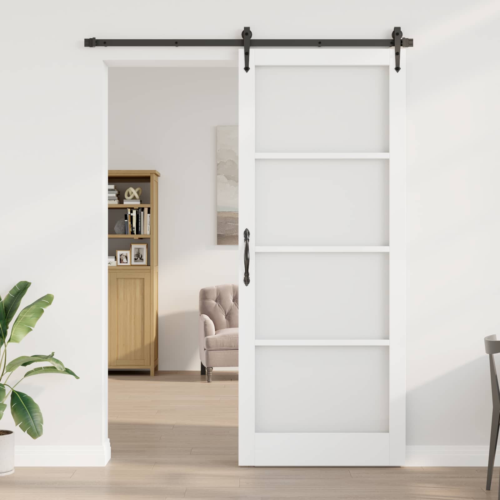 vidaXL Вътрешна врата ORKDAL Бяло грундирано 93 x 232 см