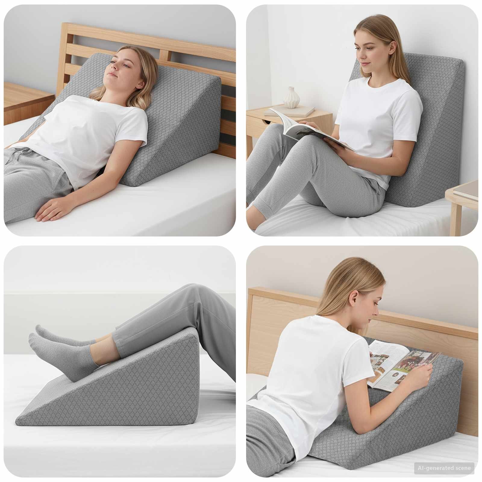 vidaXL Възглавничка за крака 60 x 50 x 30 см Мек Мемори пяна Сив