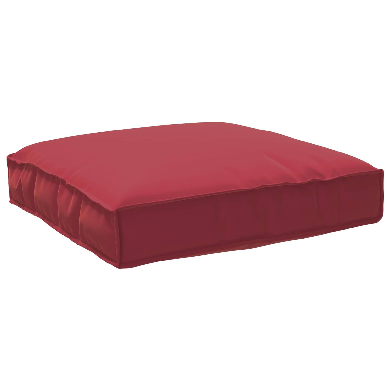 vidaXL Възглавница Оксфордска тъкан Виненочервен 80 x 80 x 12 cm