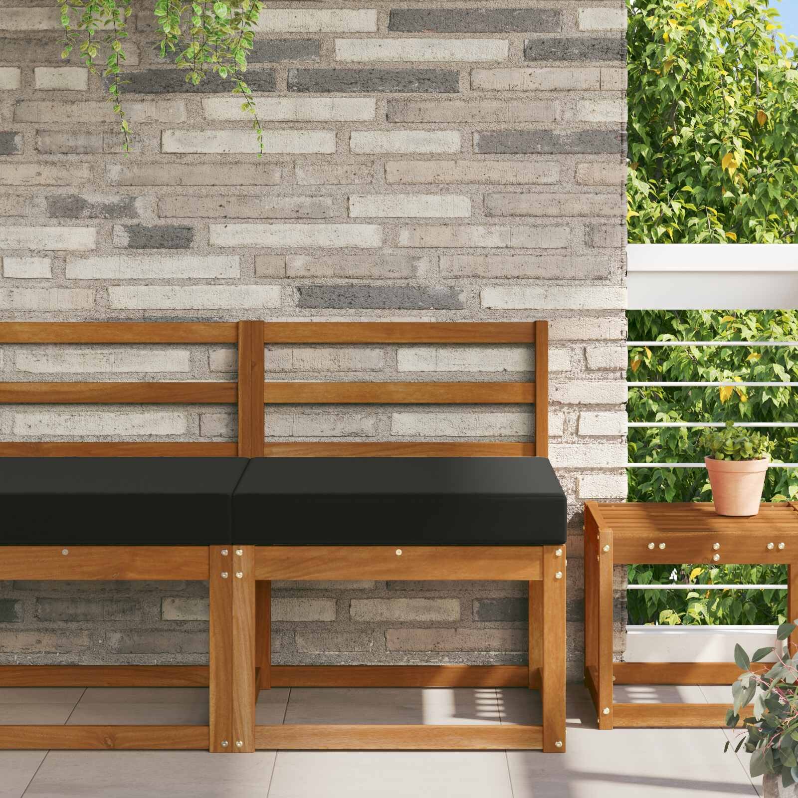 vidaXL Възглавница за диван на открито Полиестер Черно 60 x 60 cm