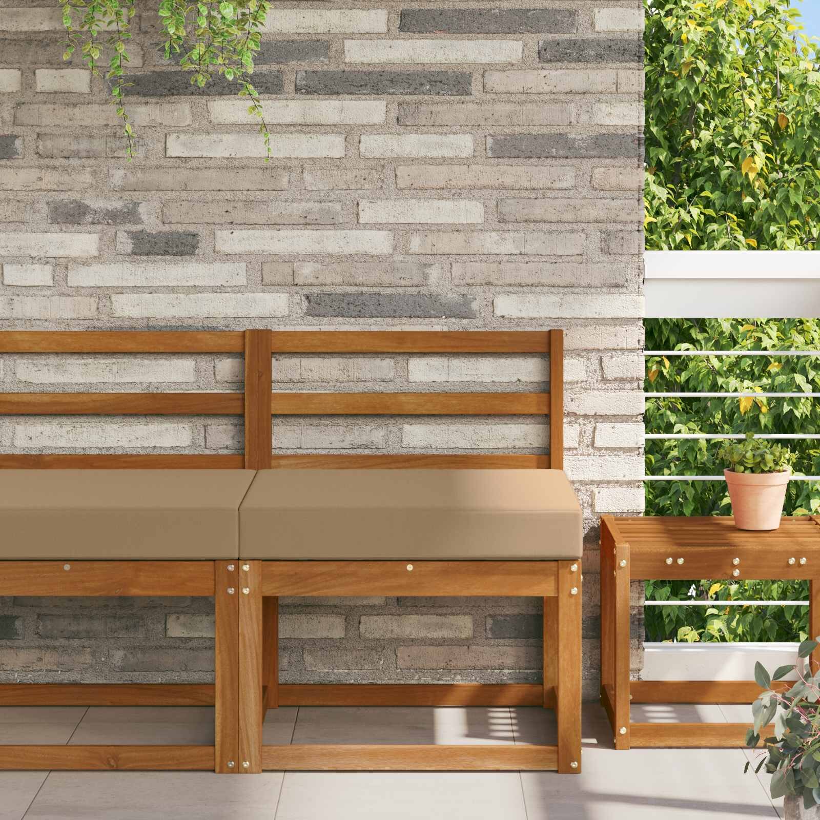 vidaXL Възглавница за диван на открито Полиестер Таупе 60 x 60 cm