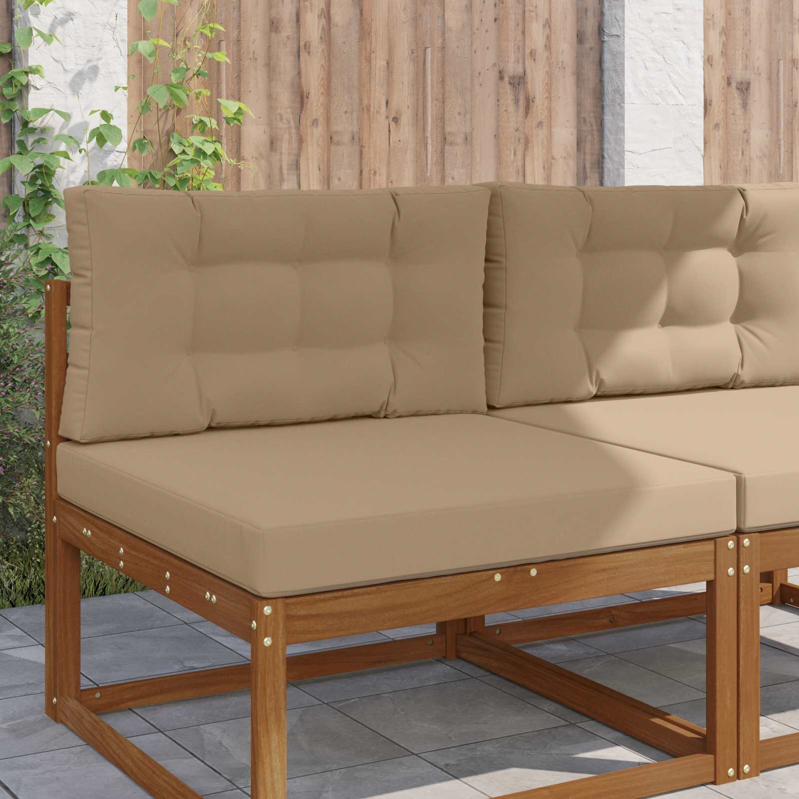 vidaXL Възглавница за диван на открито Полиестер Таупе 80 x 80 cm