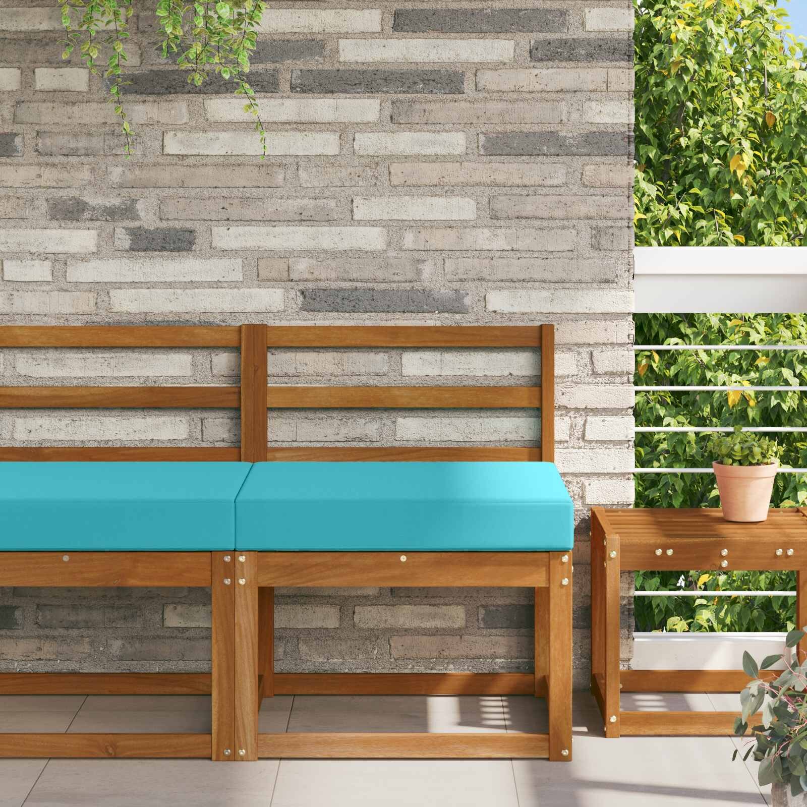 vidaXL Възглавница за диван на открито Полиестер Тюркоаз 60 x 60 cm