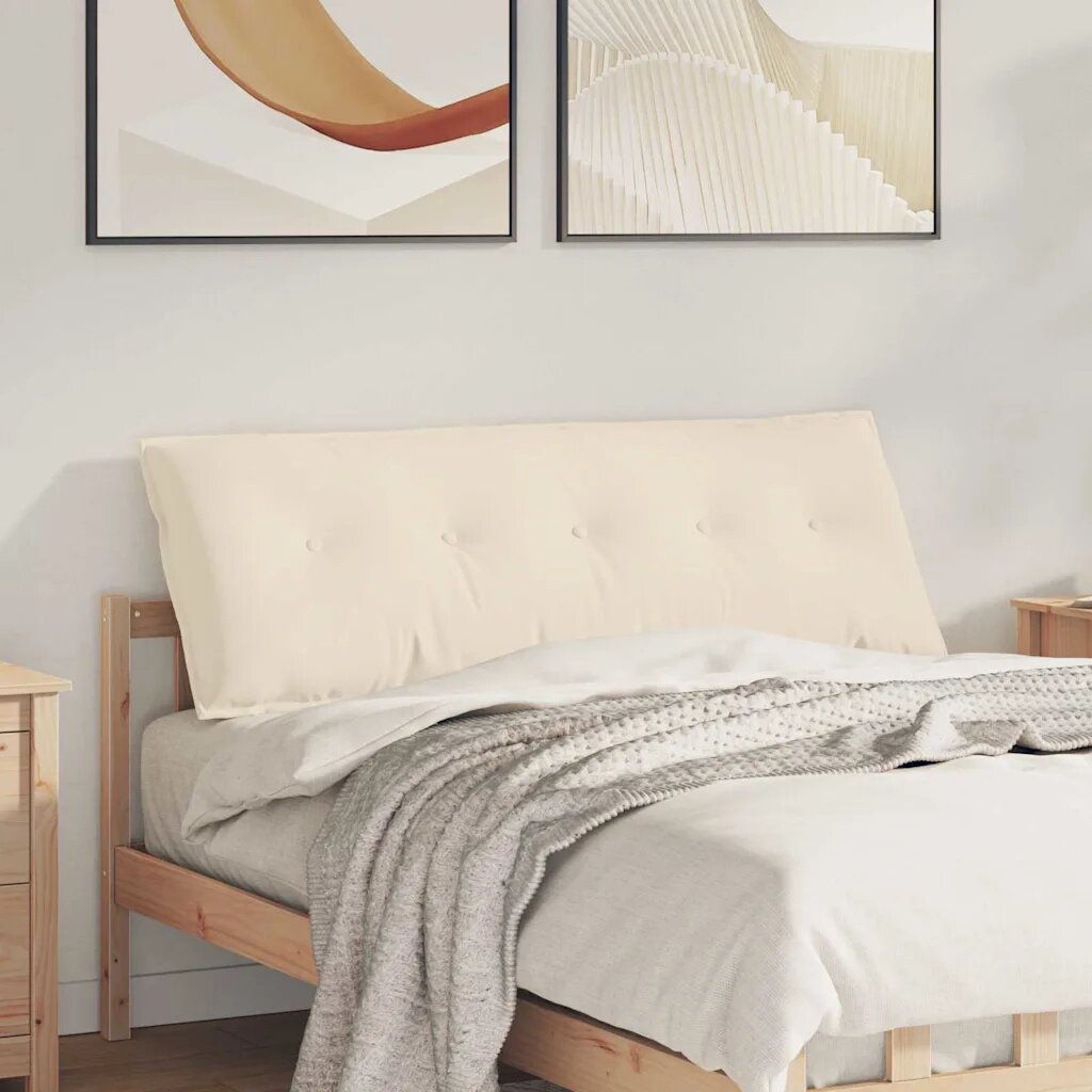 vidaXL Възглавница за гръб Бежово 140 x 50 cm Микрофибърна тъкан