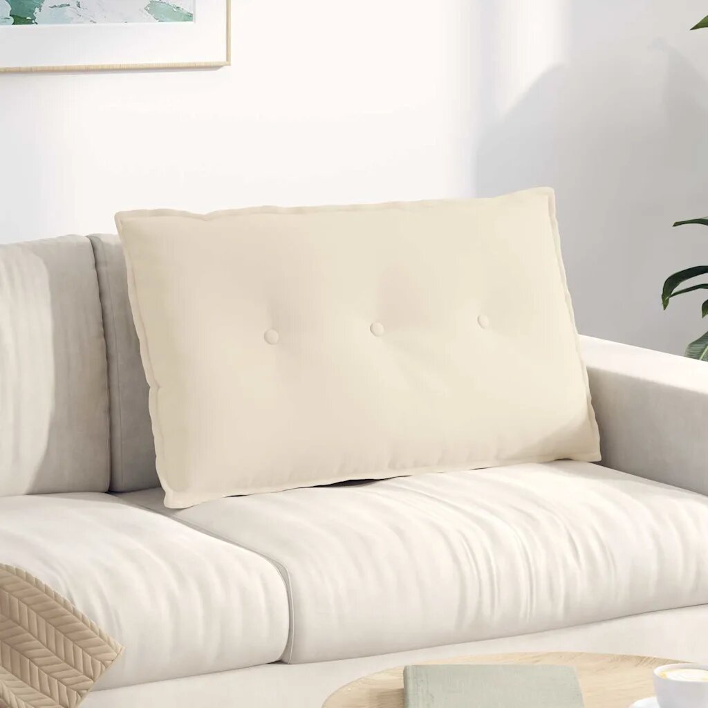 vidaXL Възглавница за гръб Бежово 80 x 50 cm Микрофибърна тъкан
