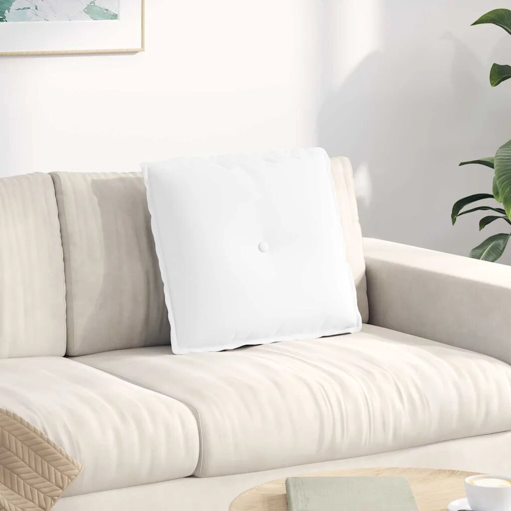 vidaXL Възглавница за гръб Бяло 50 x 19 x 45 см текстил