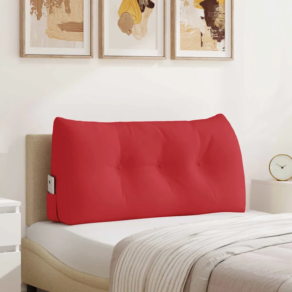 vidaXL Възглавница за гръб Червено 100 x 50 x 24 cm текстил