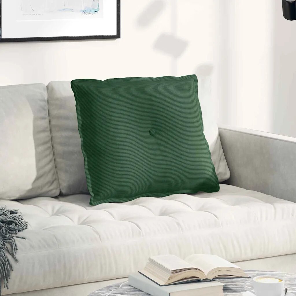 vidaXL Възглавница за гръб Джунглово зелено 60 x 50 cm Кордюрова тъкан