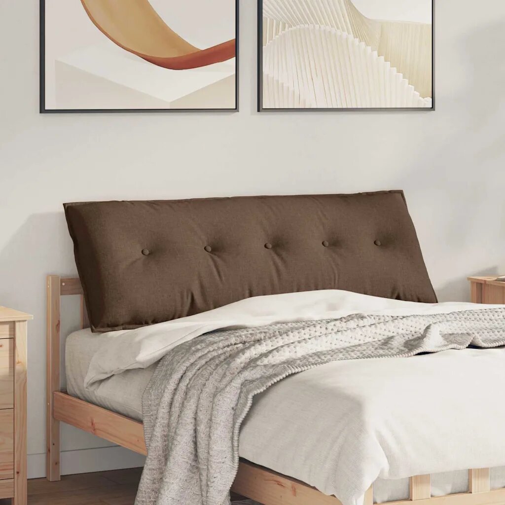 vidaXL Възглавница за гръб Кафяво 140 x 50 x 19 cm текстил