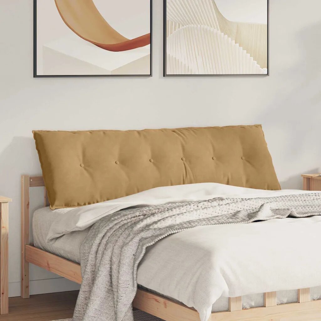 vidaXL Възглавница за гръб Кафяво 160 x 50 cm Кордюрова тъкан