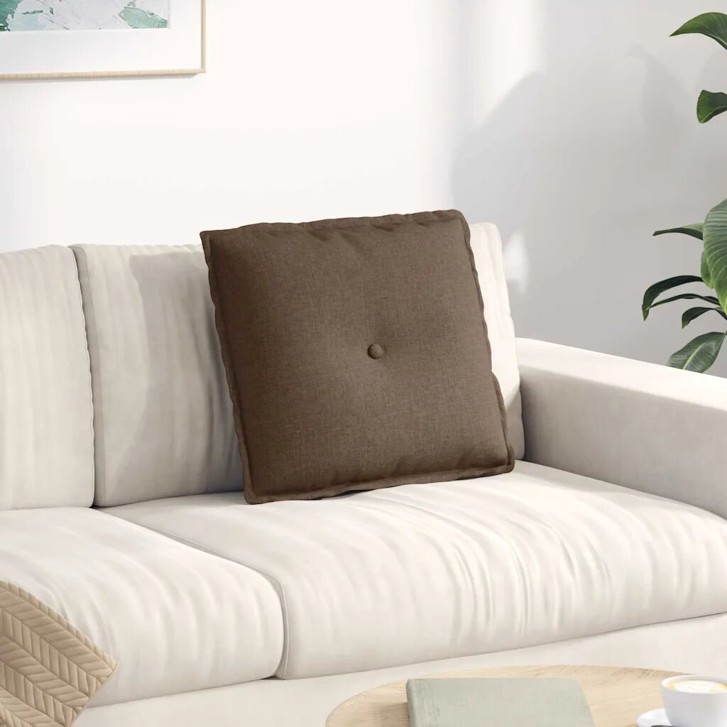 vidaXL Възглавница за гръб Кафяво 50 x 19 x 45 см текстил