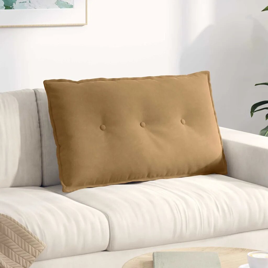 vidaXL Възглавница за гръб Кафяво 80 x 50 cm Кордюрова тъкан