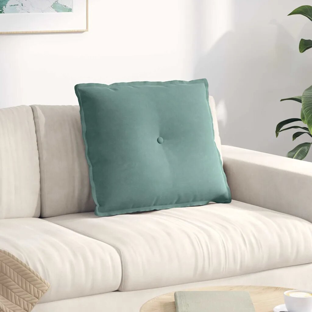 vidaXL Възглавница за гръб Морско зелено 60 x 50 cm Кордюрова тъкан
