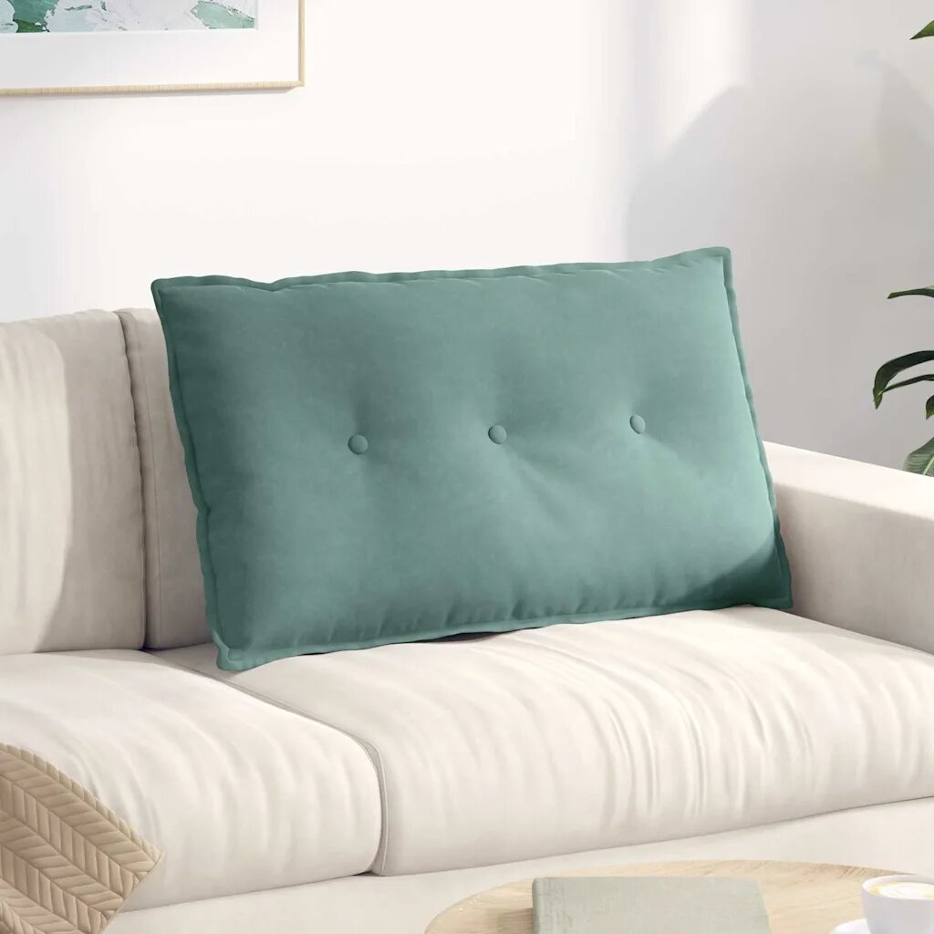 vidaXL Възглавница за гръб Морско зелено 80 x 50 cm Кордюрова тъкан