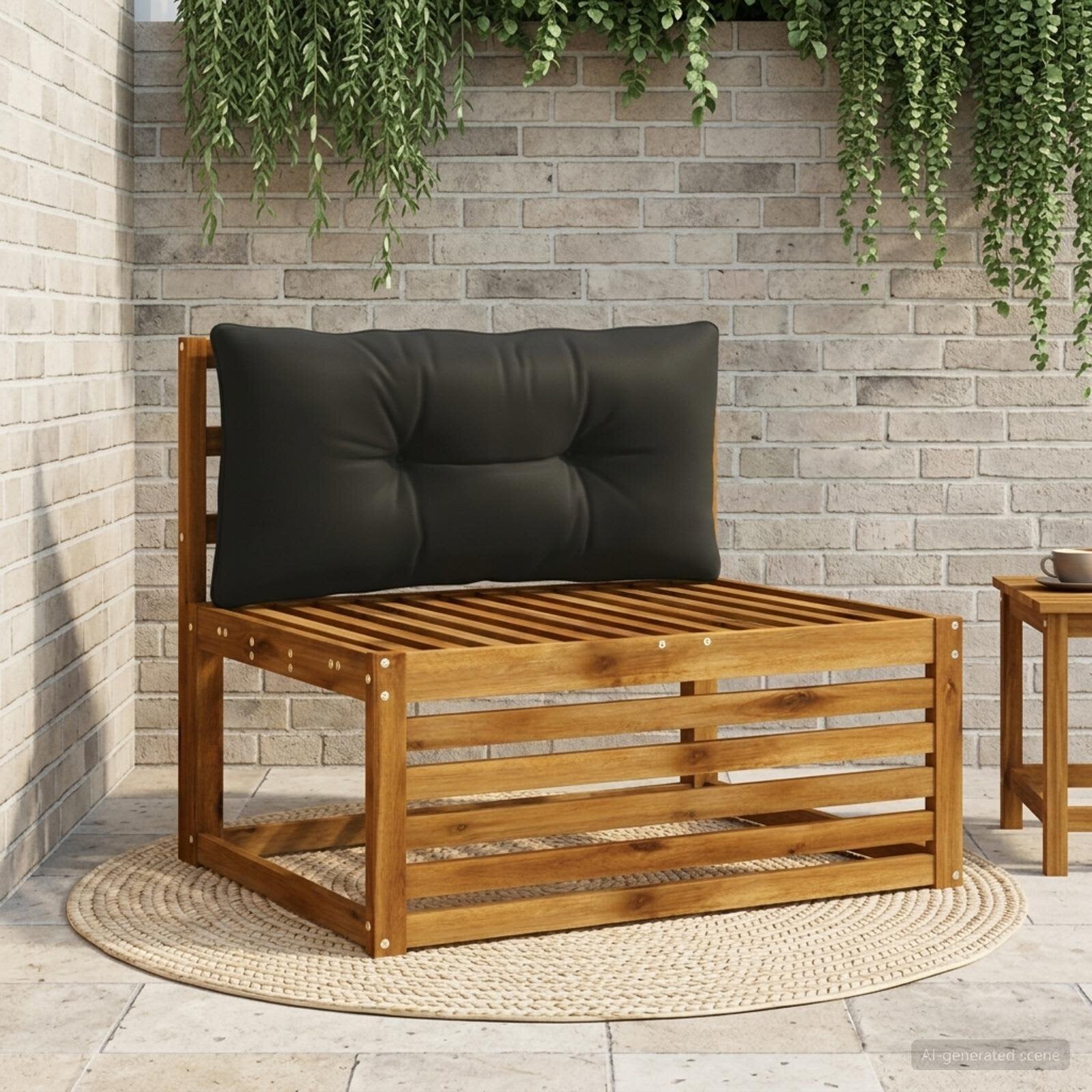 vidaXL Възглавница за гръб PUTTEN 100% полиестер Черно 70 x 40 x 10 cm