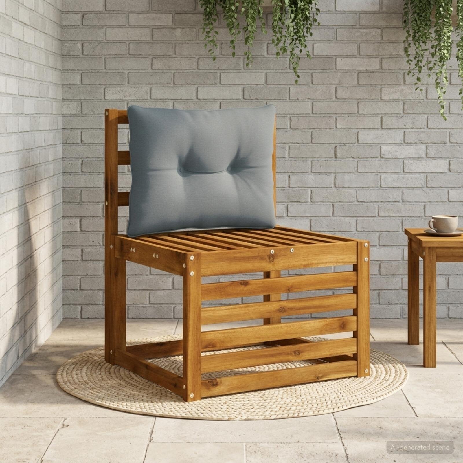vidaXL Възглавница за гръб PUTTEN 100% полиестер Синьо 60 x 40 x 10 см