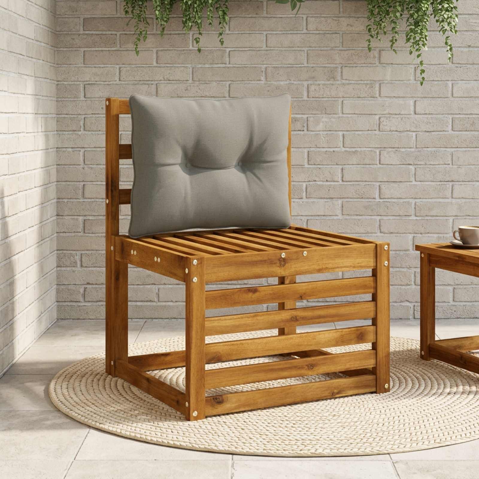 vidaXL Възглавница за гръб PUTTEN 100% полиестер Сиво 60 x 40 x 10 см