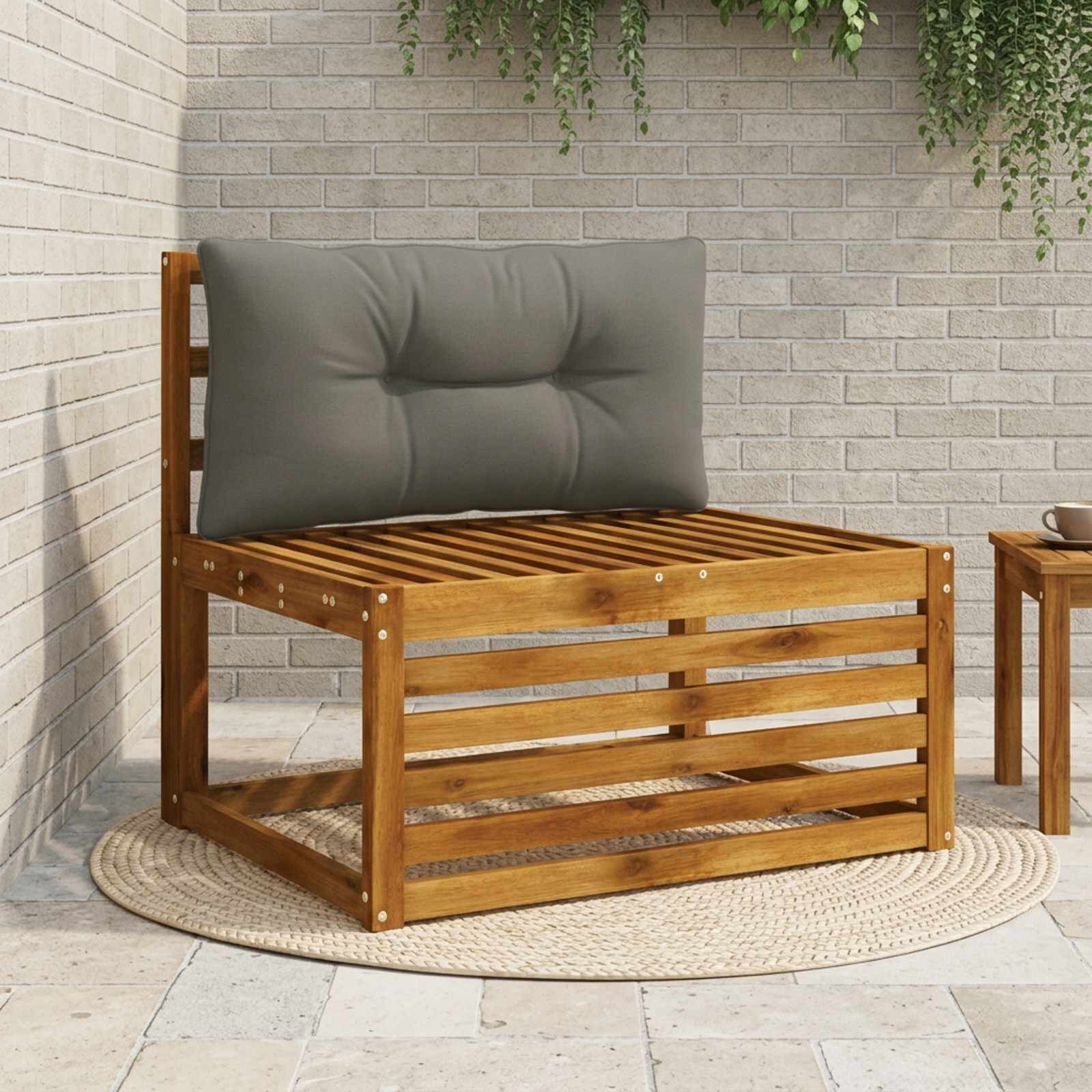 vidaXL Възглавница за гръб PUTTEN 100% полиестер Сиво 70 x 40 x 10 cm