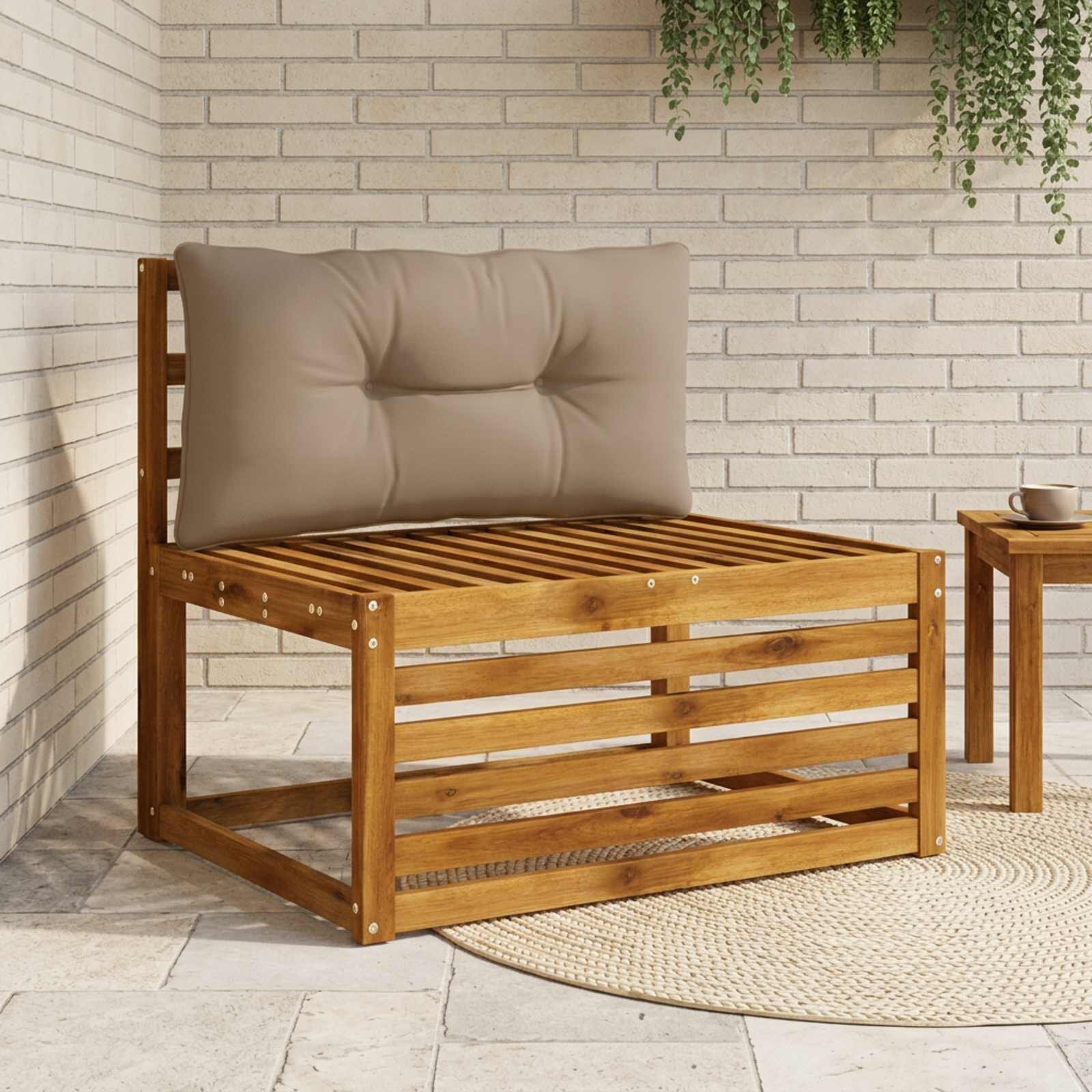vidaXL Възглавница за гръб PUTTEN 100% полиестер Таупе 70 x 40 x 10 cm