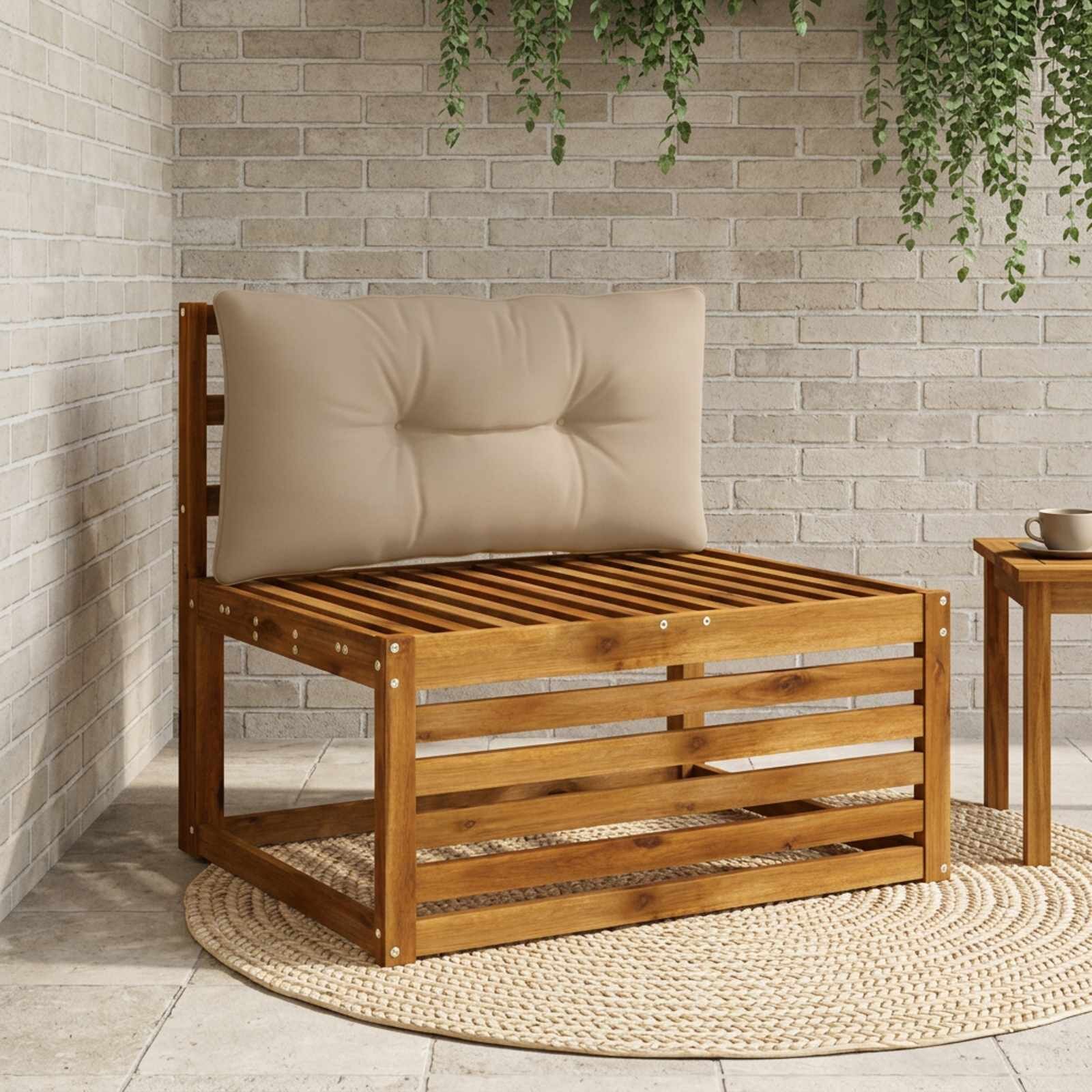 vidaXL Възглавница за гръб PUTTEN 100% полиестер Таупе 70 x 40 x 10 cm