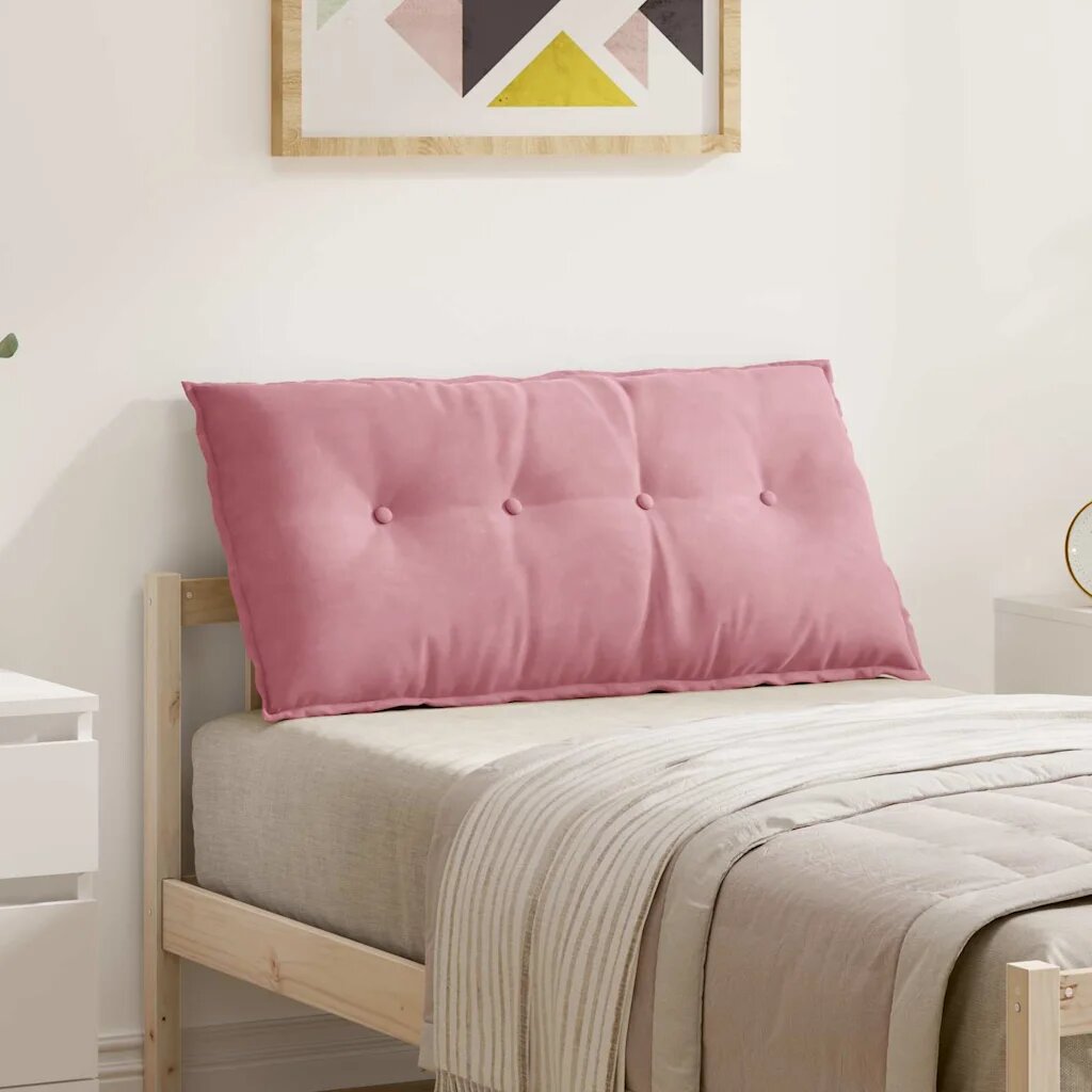 vidaXL Възглавница за гръб Розово 100 x 50 cm Кордюрова тъкан