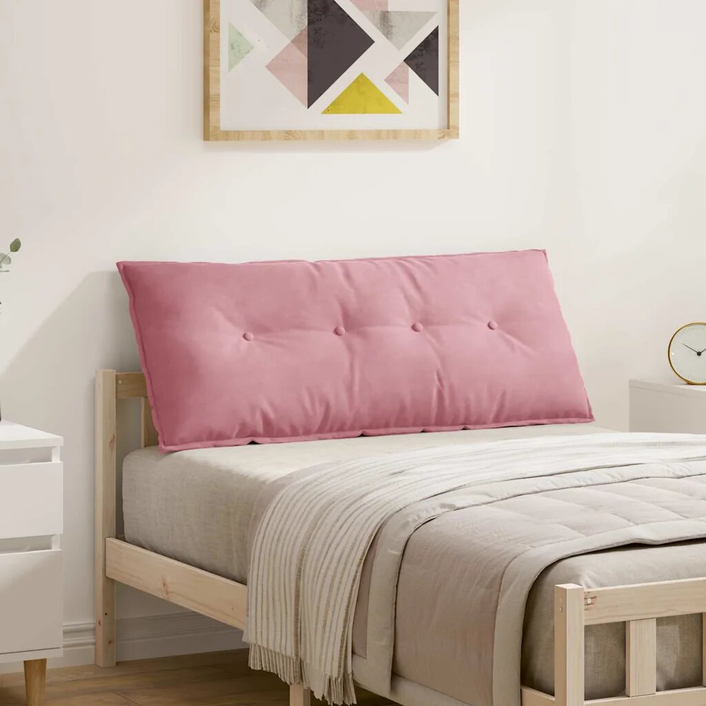 vidaXL Възглавница за гръб Розово 120 x 50 cm Кордюрова тъкан