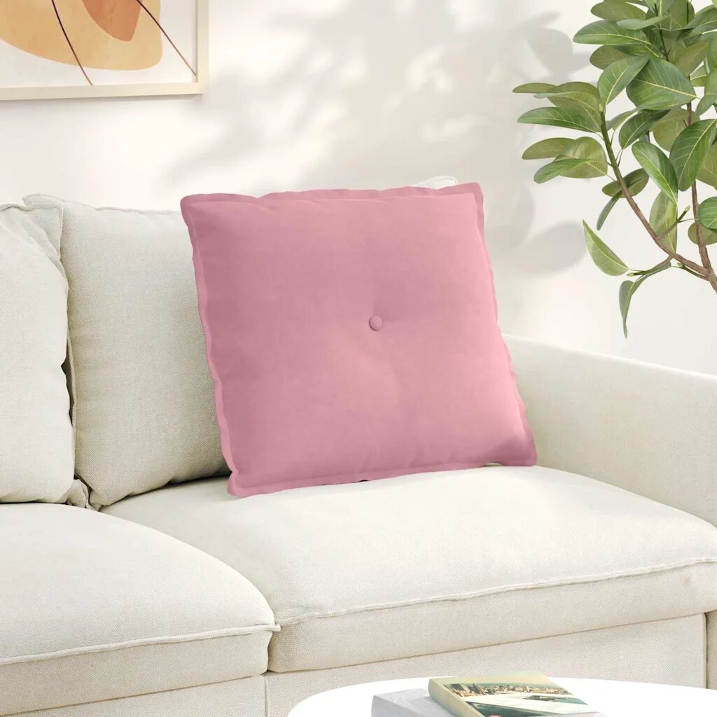 vidaXL Възглавница за гръб Розово 60 x 50 cm Кордюрова тъкан