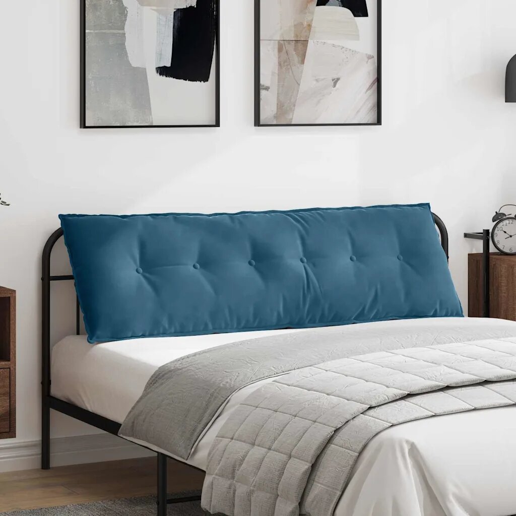 vidaXL Възглавница за гръб Синьо 160 x 50 cm Кордюрова тъкан