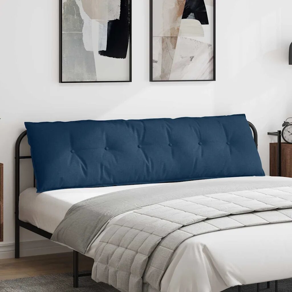 vidaXL Възглавница за гръб Синьо 180 x 19 x 50 см текстил